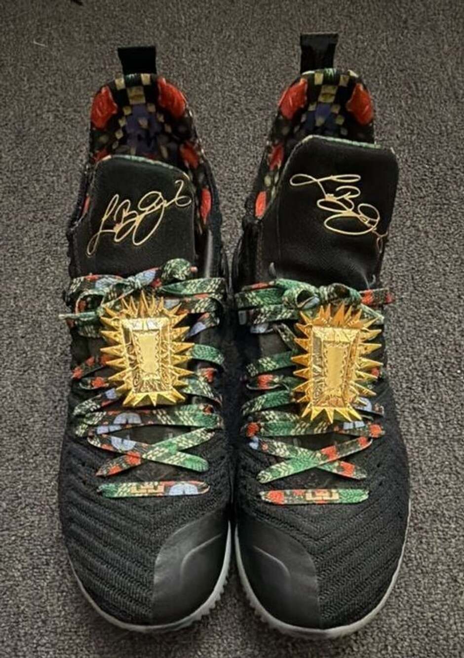 Nike LeBron 16 KC Watch The Throne Black Metallic Gold Rose CI1518-001 Size 13